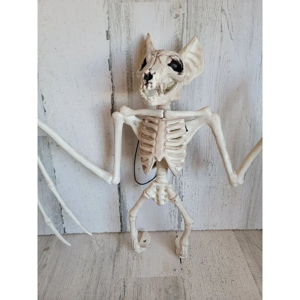 Crazy Bones skeleton vampire bat hanging Halloween prop decor